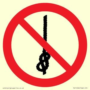 P030 Prohibition: Do not tie knots in rope